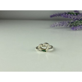 925 Sterling Silver Malachite insert 