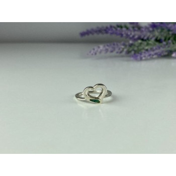 925 Sterling Silver Malachite insert 