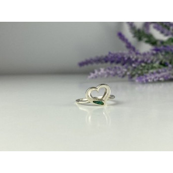 925 Sterling Silver Malachite insert 