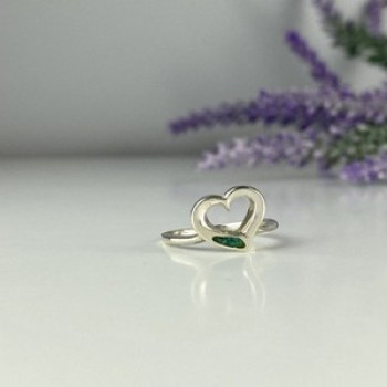 925 Sterling Silver Malachite Insert 