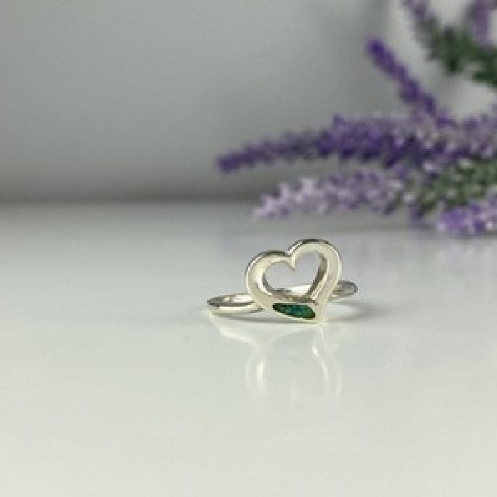 925 Sterling Silver Malachite Insert 