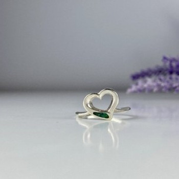 925 Sterling Silver Malachite Insert 