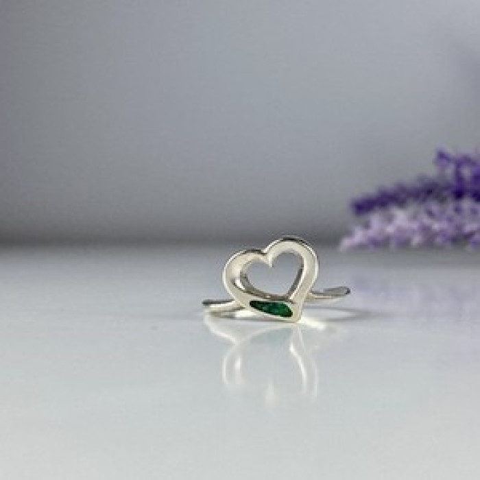 925 Sterling Silver Malachite Insert 