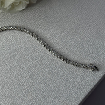 Elegant 925 Sterling Silver CZ Bracelet Length 7.5 Inch