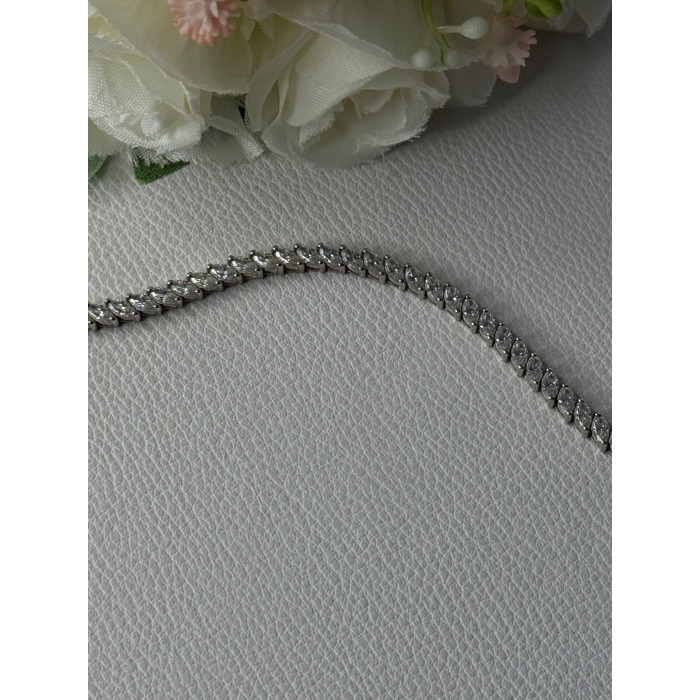 Elegant 925 Sterling Silver CZ Bracelet Length 7.5 Inch