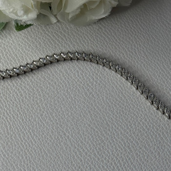 Elegant 925 Sterling Silver CZ Bracelet Length 7.5 Inch