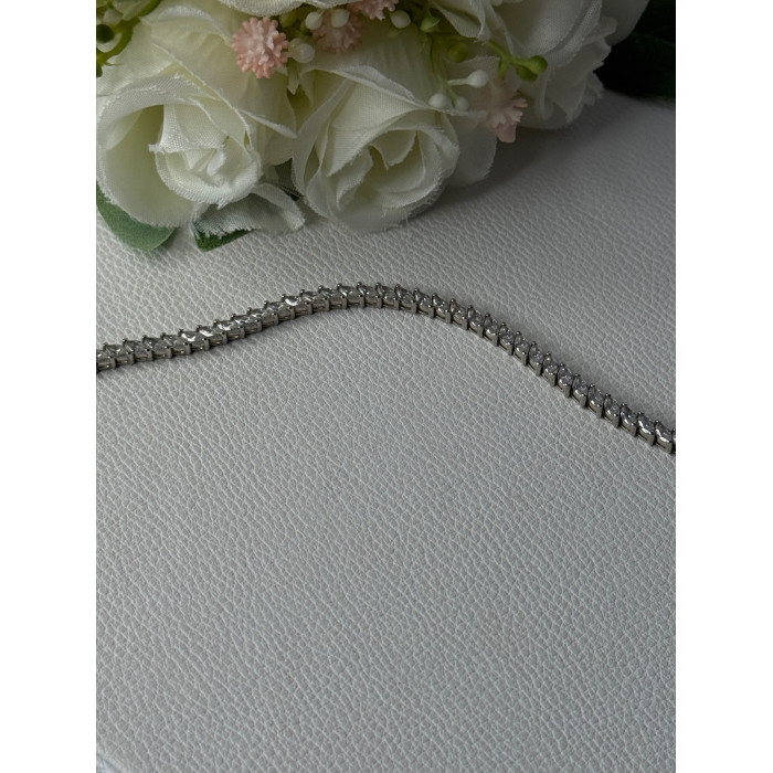 Elegant 925 Sterling Silver CZ Bracelet Length 7.5 Inch