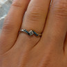 925 Sterling Silver White & Blue Topaz Ring Size 7
