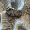 925 Sterling Silver White & Blue Topaz Ring Size 7