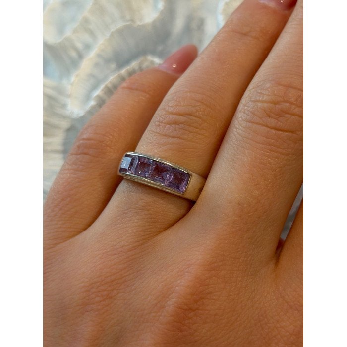 925 Sterling Silver Amethyst Ring Size 7