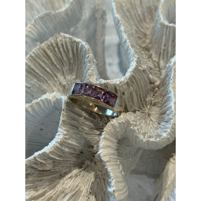 925 Sterling Silver Amethyst Ring Size 7