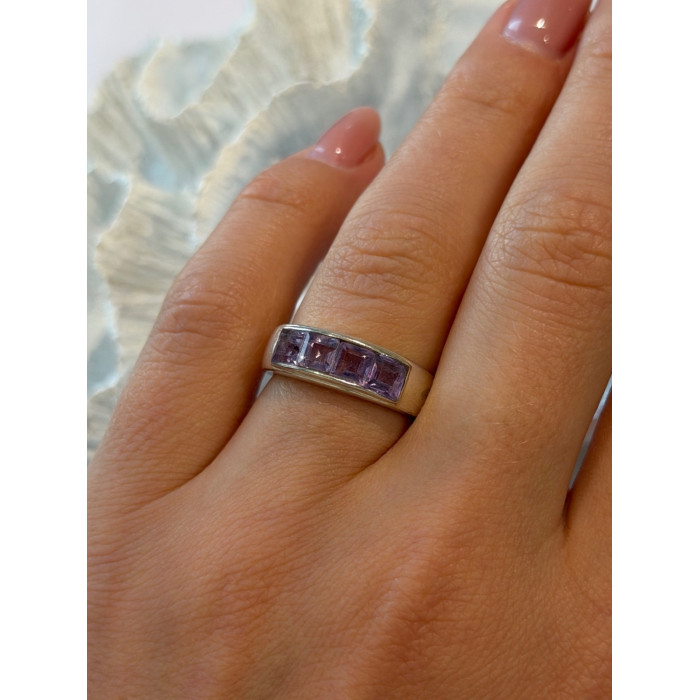 925 Sterling Silver Amethyst Ring Size 7