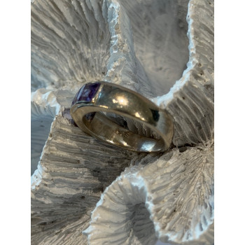 925 Sterling Silver Amethyst Ring Size 7