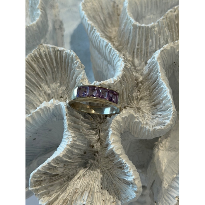 925 Sterling Silver Amethyst Ring Size 7