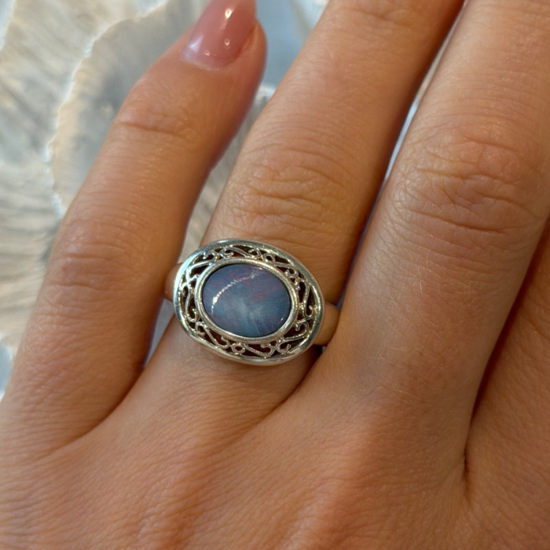 925 Sterling Silver Moonstone Ring Size 7