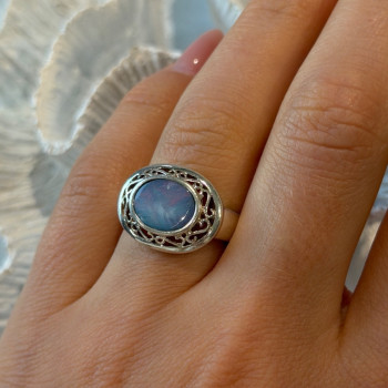 925 Sterling Silver Moonstone Ring Size 7
