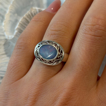 925 Sterling Silver Moonstone Ring Size 7