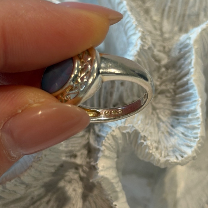 925 Sterling Silver Moonstone Ring Size 7