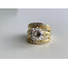 925 Sterling Silver Gold Plated CZ Ring Size 6.5