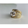 925 Sterling Silver Gold Plated CZ Ring Size 6.5