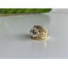 925 Sterling Silver Gold Plated CZ Ring Size 6.5
