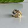 925 Sterling Silver Gold Plated CZ Ring Size 6.5