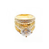 925 Sterling Silver Gold Plated CZ Ring Size 6.5