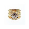 925 Sterling Silver Gold Plated CZ Ring Size 6.5
