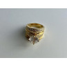 925 Sterling Silver Gold Plated CZ Ring Size 6.5