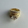 925 Sterling Silver Gold Plated CZ Ring Size 6.5