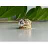 925 Sterling Silver Gold Plated CZ Ring Size 6.5