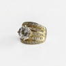 925 Sterling Silver Gold Plated CZ Ring Size 6.5