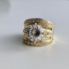 925 Sterling Silver Gold Plated CZ Ring Size 6.5