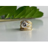 925 Sterling Silver Gold Plated CZ Ring Size 6.5