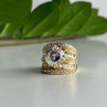 925 Sterling Silver Gold Plated CZ Ring Size 6.5