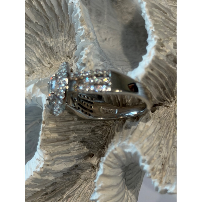 Beautiful 925 Sterling Silver Cz Ring Size 6