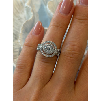 Beautiful 925 Sterling Silver Cz Ring Size 6