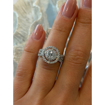 Beautiful 925 Sterling Silver Cz Ring Size 6