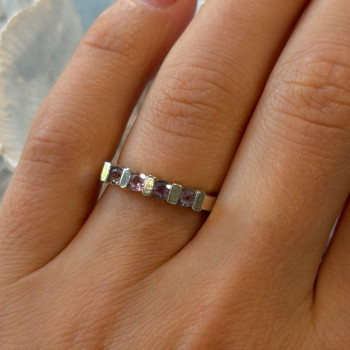 925 Sterling Silver Amethyst Ring Size 7