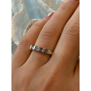 925 Sterling Silver Amethyst Ring Size 7