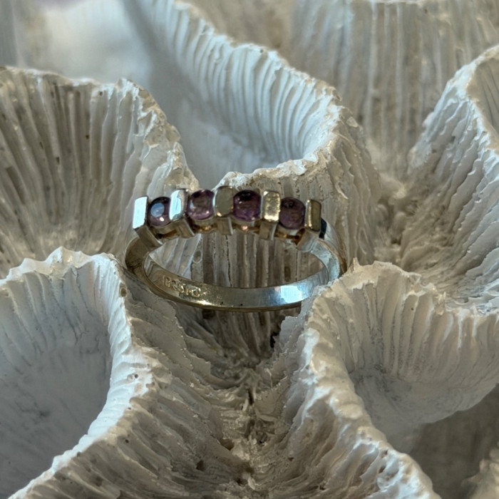 925 Sterling Silver Amethyst Ring Size 7
