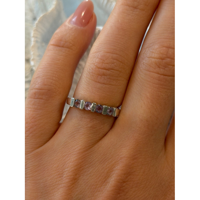 925 Sterling Silver Amethyst Ring Size 7