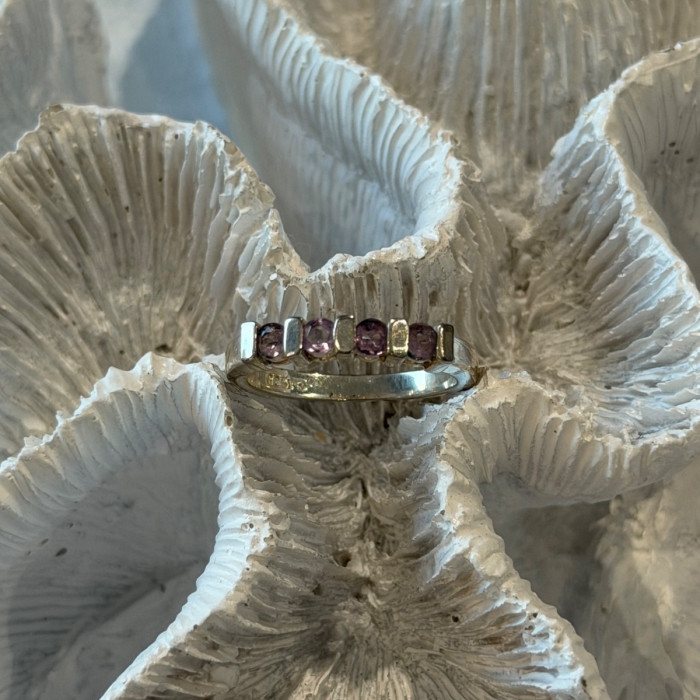 925 Sterling Silver Amethyst Ring Size 7