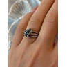 Jwbr 925 Sterling Silver Black & White Diamond Ring Size 7