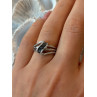 Jwbr 925 Sterling Silver Black & White Diamond Ring Size 7