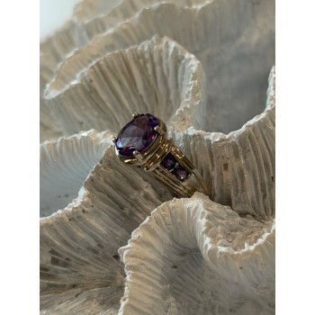 Beautiful 925 Sterling Silver Amethyst Ring Size 6