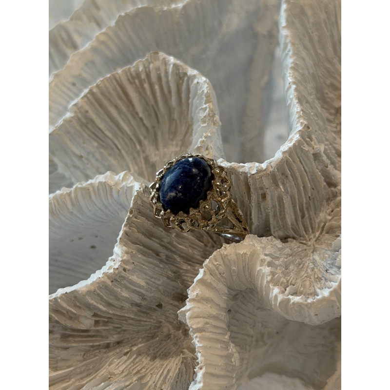 Vintage 925 Sterling Silver Sodalite Ring Size 5.5