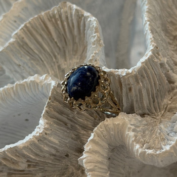 Vintage 925 Sterling Silver Sodalite Ring Size 5.5