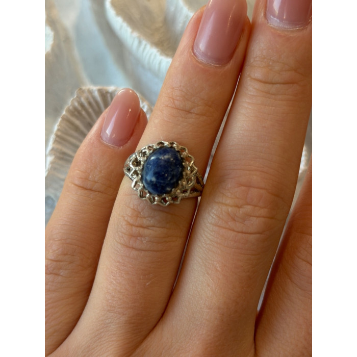 Vintage 925 Sterling Silver Sodalite Ring Size 5.5