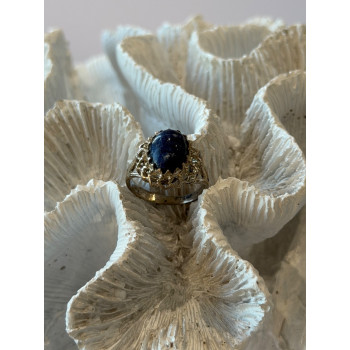 Vintage 925 Sterling Silver Sodalite Ring Size 5.5